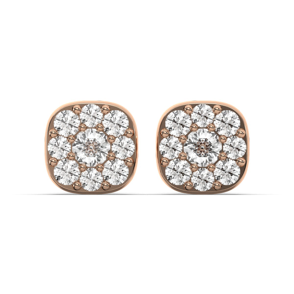 Men's Jewelry - VVS Lab Diamond Cluster Stud Earrings For Men | 14K Rose Gold