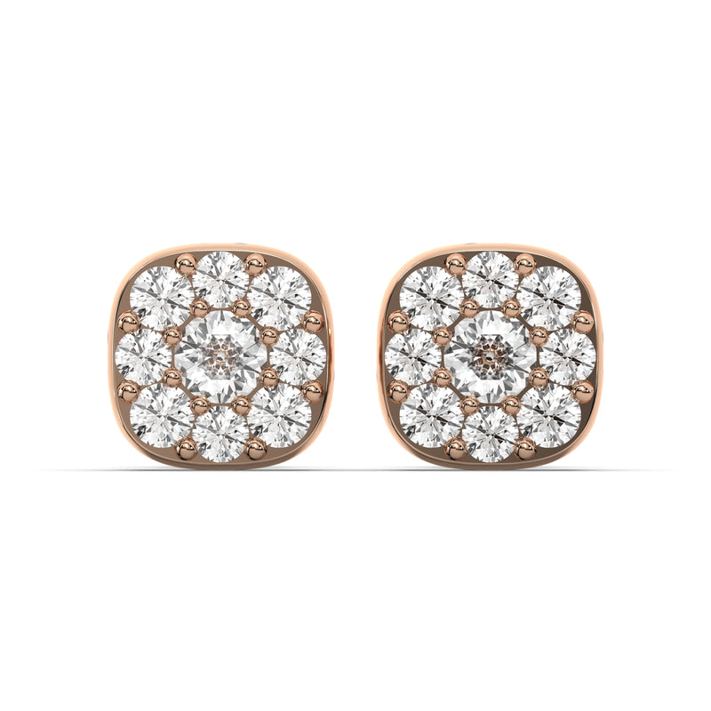 Men's Jewelry - VVS Lab Diamond Cluster Stud Earrings For Men | 14K Rose Gold