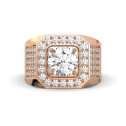 Men's Jewelry - Men's VVS Lab Diamond Ring | Round Brilliant Cut Halo| Rose Gold