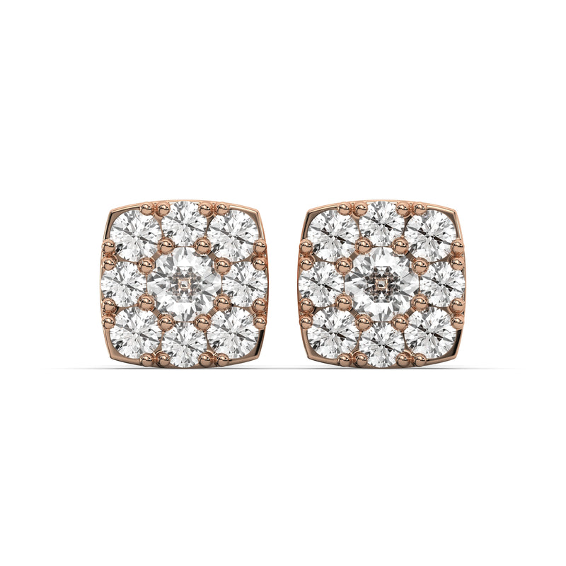 Men's Jewelry - VVS Lab Diamond Cluster Stud Earrings For Men | 14K Rose Gold