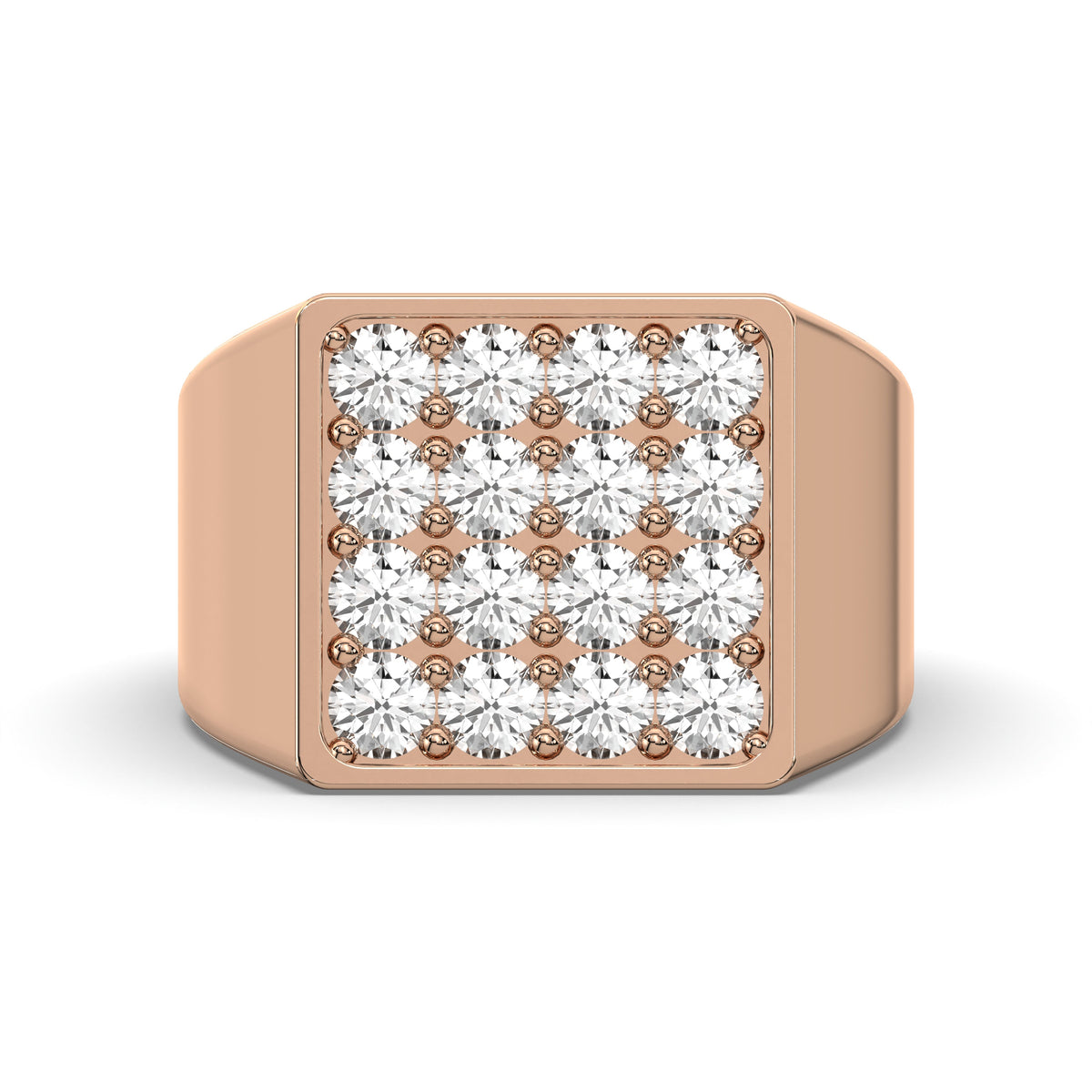 Men's Jewelry - Men's VVS Lab Diamond Square Diamond Ring | Rose Gold