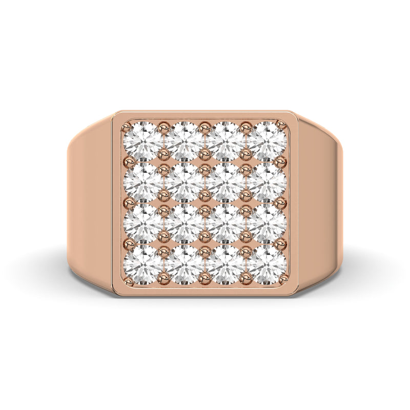 Men's Jewelry - Men's VVS Lab Diamond Square Diamond Ring | Rose Gold