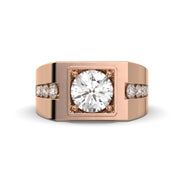 Men's Jewelry - Men's VVS Lab Diamond Round Engagement Ring | Rose Gold