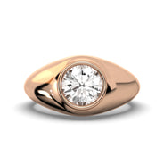 Men's Jewelry - Men's VVS Lab Diamond Round Brilliant Cut Solitaire Engagement Ring | Rose Gold