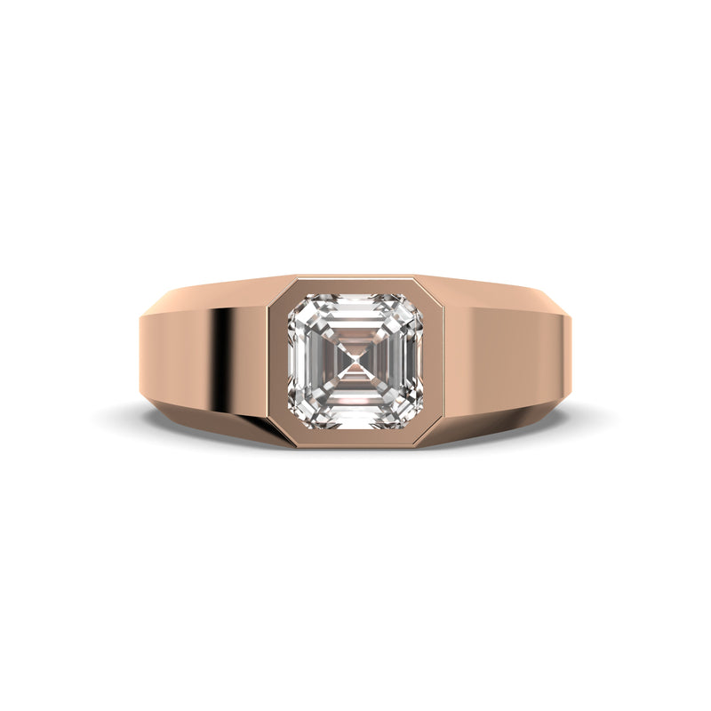 Men's Jewelry - Men's VVS Lab Diamond Princess Cut Solitaire Engagement Ring | Rose Gold