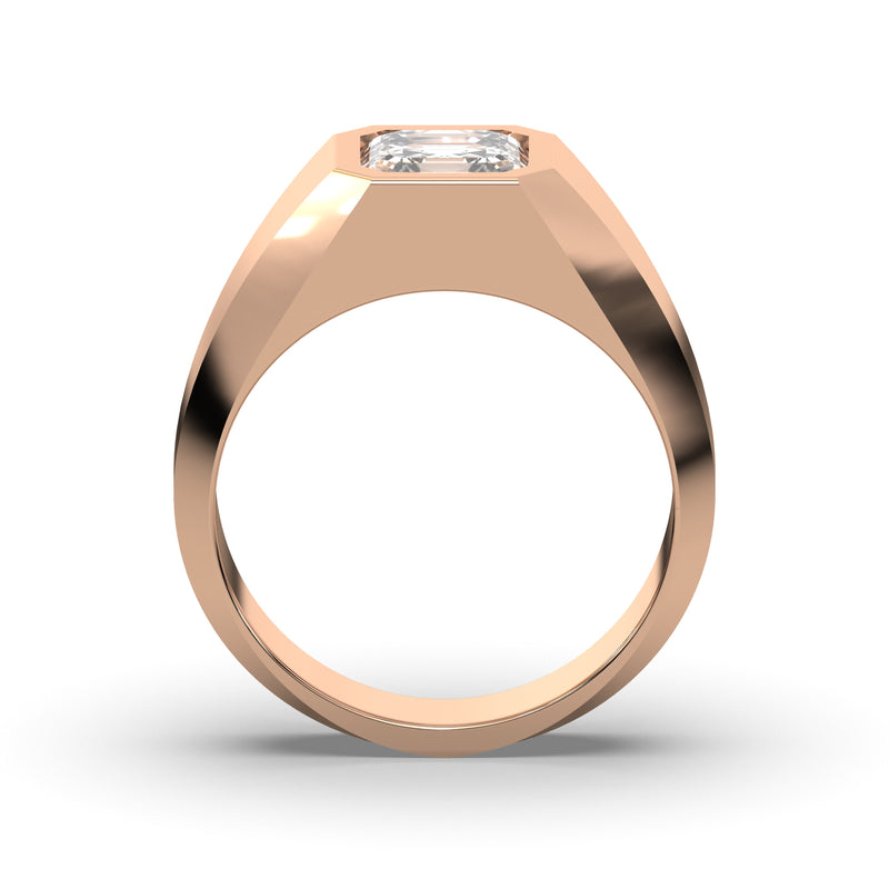 Men's Jewelry - Men's VVS Lab Diamond Princess Cut Solitaire Engagement Ring | Rose Gold