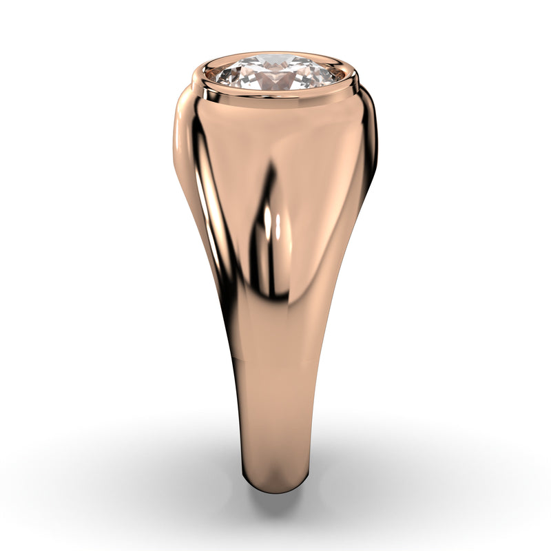 Men's Jewelry - Men's VVS Lab Diamond Round Brilliant Cut Solitaire Engagement Ring | Rose Gold