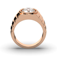 Men's Jewelry - Men's VVS Lab Diamond Round Brilliant Cut Solitaire Engagement Ring | Rose Gold