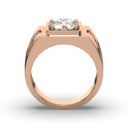 Men's Jewelry - Men's VVS Lab Diamond Round Engagement Ring | Rose Gold