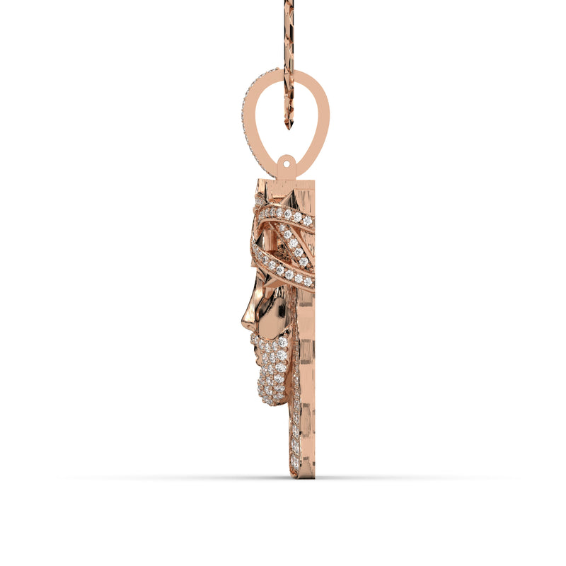 Men's Rose Gold VVS Lab Grown Diamond Customizable Jesus Necklace Pendant