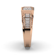 Men's Jewelry - Men's VVS Lab Diamond Emerald Cut Engagement Ring | Rose Gold
