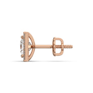 Men's Jewelry - VVS Lab Diamond Halo Princess Stud Earrings For Men | 14K Rose Gold