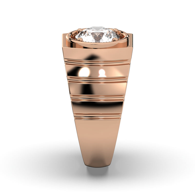 Men's Jewelry - Men's VVS Lab Diamond Round Brilliant Cut Solitaire Engagement Ring | Rose Gold