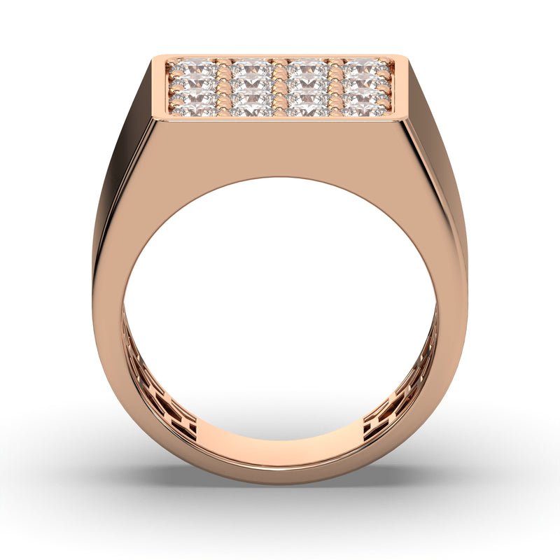 Men's Jewelry - Men's VVS Lab Diamond Square Diamond Ring | Rose Gold