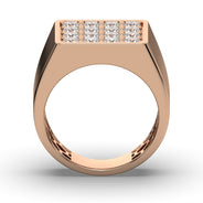 Men's Jewelry - Men's VVS Lab Diamond Square Diamond Ring | Rose Gold