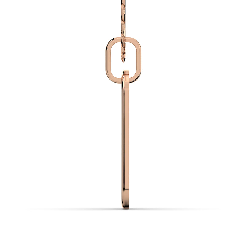 Men's VVS Lab Diamond Customizable Rose Gold Dog Tag Necklace Pendant