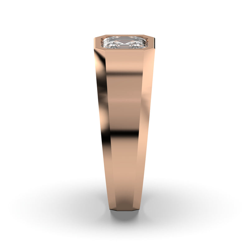 Men's Jewelry - Men's VVS Lab Diamond Princess Cut Solitaire Engagement Ring | Rose Gold