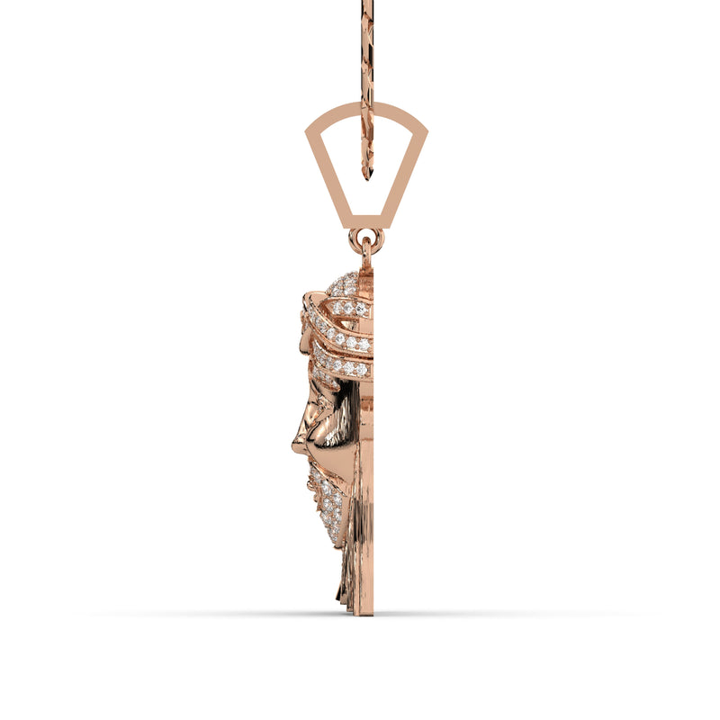 Men's Rose Gold VVS Lab Grown Diamond Customizable Jesus Necklace Pendant