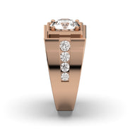 Men's Jewelry - Men's VVS Lab Diamond Round Engagement Ring | Rose Gold