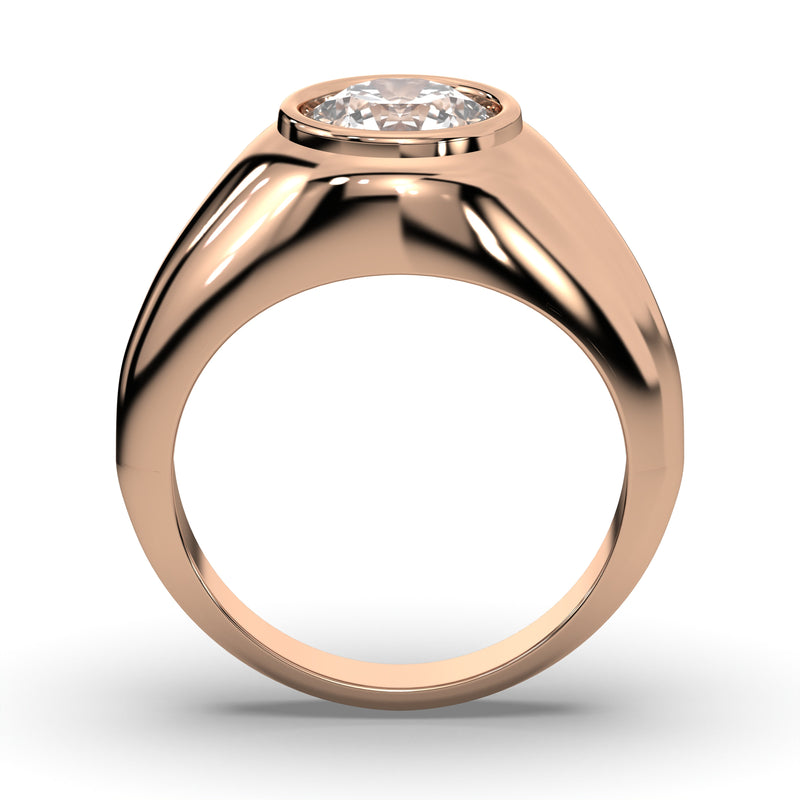 Men's Jewelry - Men's VVS Lab Diamond Round Brilliant Cut Solitaire Engagement Ring | Rose Gold