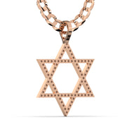 Men's VVS Lab Diamond Customizable Rose Gold Star of David Necklace Pendant