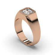 Men's Jewelry - Men's VVS Lab Diamond Princess Cut Solitaire Engagement Ring | Rose Gold