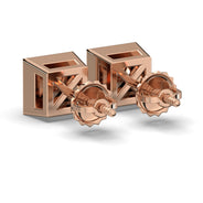 Men's Jewelry - VVS Lab Diamond Princess Cut Stud Earrings For Men | 14K Rose Gold