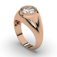 Men's Jewelry - Men's VVS Lab Diamond Round Brilliant Cut Solitaire Engagement Ring | Rose Gold