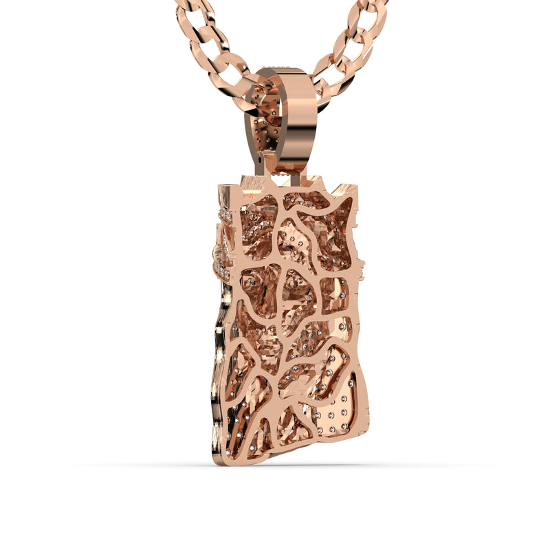 Men's Rose Gold VVS Lab Grown Diamond Customizable Jesus Necklace Pendant