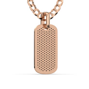 Men's VVS Lab Diamond Customizable Rose Gold Dog Tag Necklace Pendant