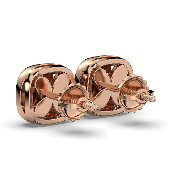 Men's Jewelry - VVS Lab Diamond Cluster Stud Earrings For Men | 14K Rose Gold