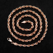 10K Rose Gold Rope Necklace / 3 MM
