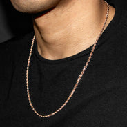 10K Rose Gold Rope Necklace / 3 MM