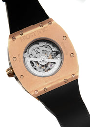 Frost NYC Mens Watch - Automatic Skeleton Rose Sport Watch | FRST-01-RC | Black