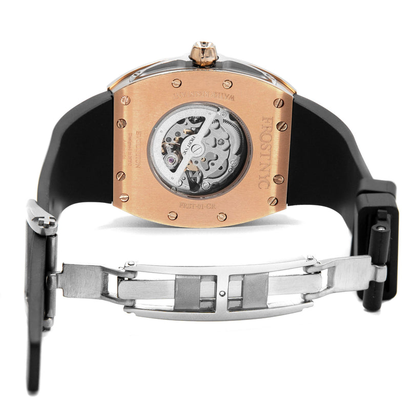 Frost NYC Mens Watch - Automatic Skeleton Rose Sport Watch | FRST-01-RC | Black