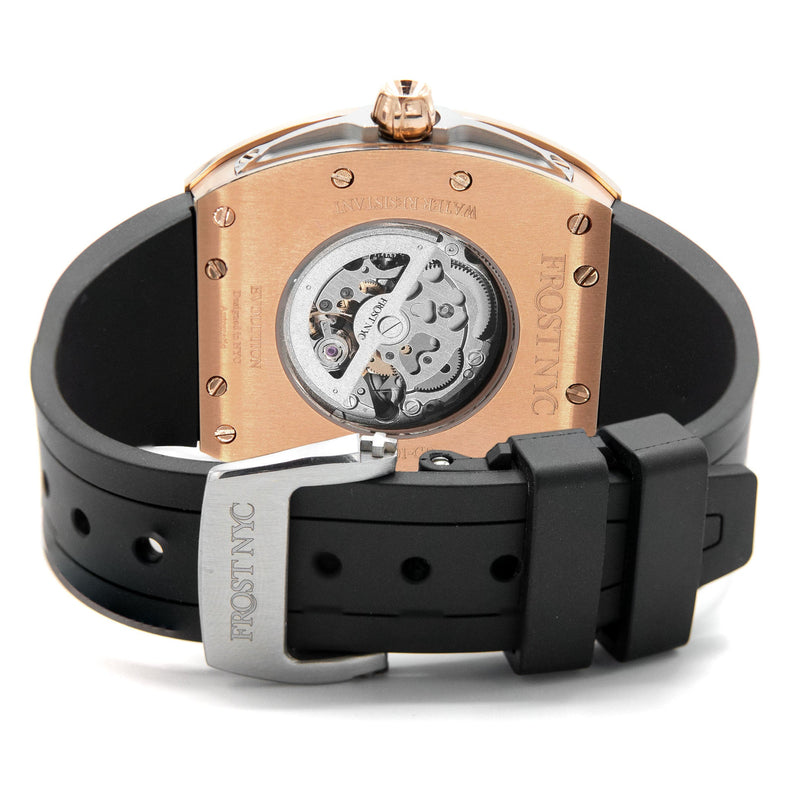 Frost NYC Mens Watch - Automatic Skeleton Rose Sport Watch | FRST-01-RC | Black
