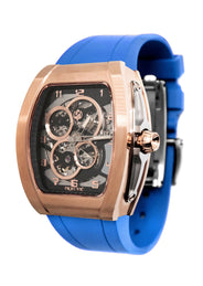 Frost NYC Mens Watch - Automatic Skeleton Rose Sport Watch | FRST-01-RC | Blue