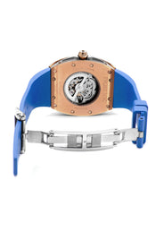 Frost NYC Mens Watch - Automatic Skeleton Rose Sport Watch | FRST-01-RC | Blue
