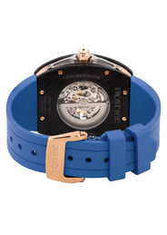 Frost NYC Mens Watch - Automatic Skeleton Carbon Fiber Rose Sport Watch | FRST-01-CFR | Blue
