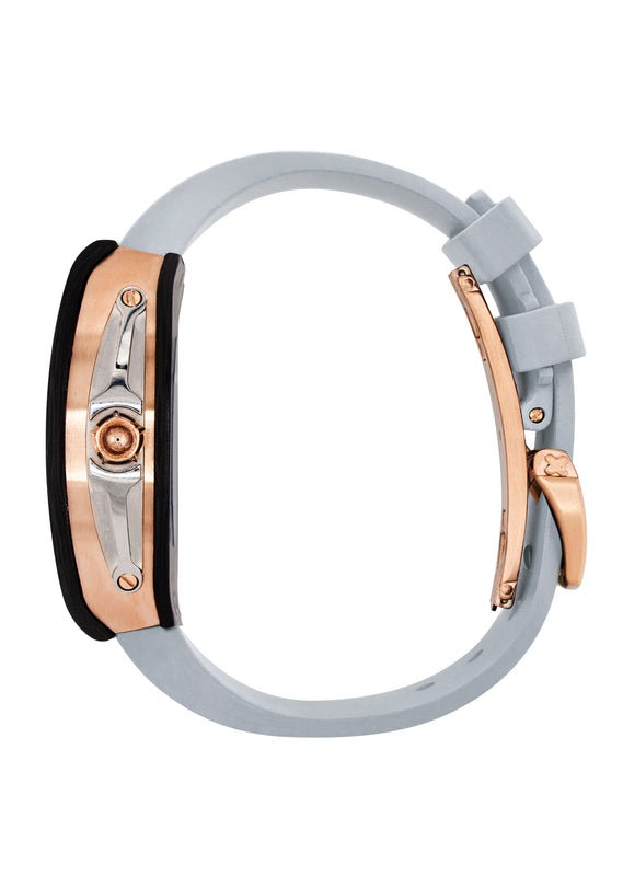 Frost NYC Mens Watch - Automatic Skeleton Carbon Fiber Rose Sport Watch | FRST-01-CFR | Gray
