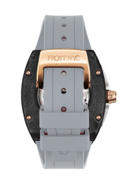 Frost NYC Mens Watch - Automatic Skeleton Carbon Fiber Rose Sport Watch | FRST-01-CFR | Gray