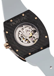 Frost NYC Mens Watch - Automatic Skeleton Carbon Fiber Rose Sport Watch | FRST-01-CFR | Gray