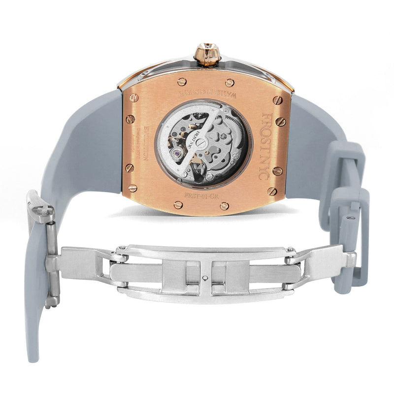 Frost NYC Mens Watch - Automatic Skeleton Rose Sport Watch | FRST-01-RC | Gray
