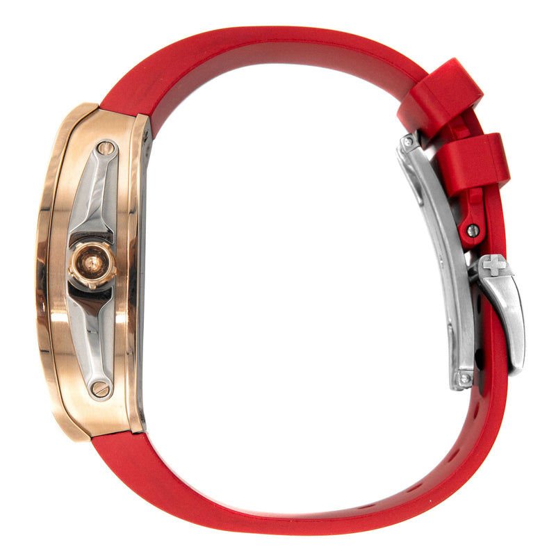 Frost NYC Mens Watch - Automatic Skeleton Rose Sport Watch | FRST-01-RC | Red