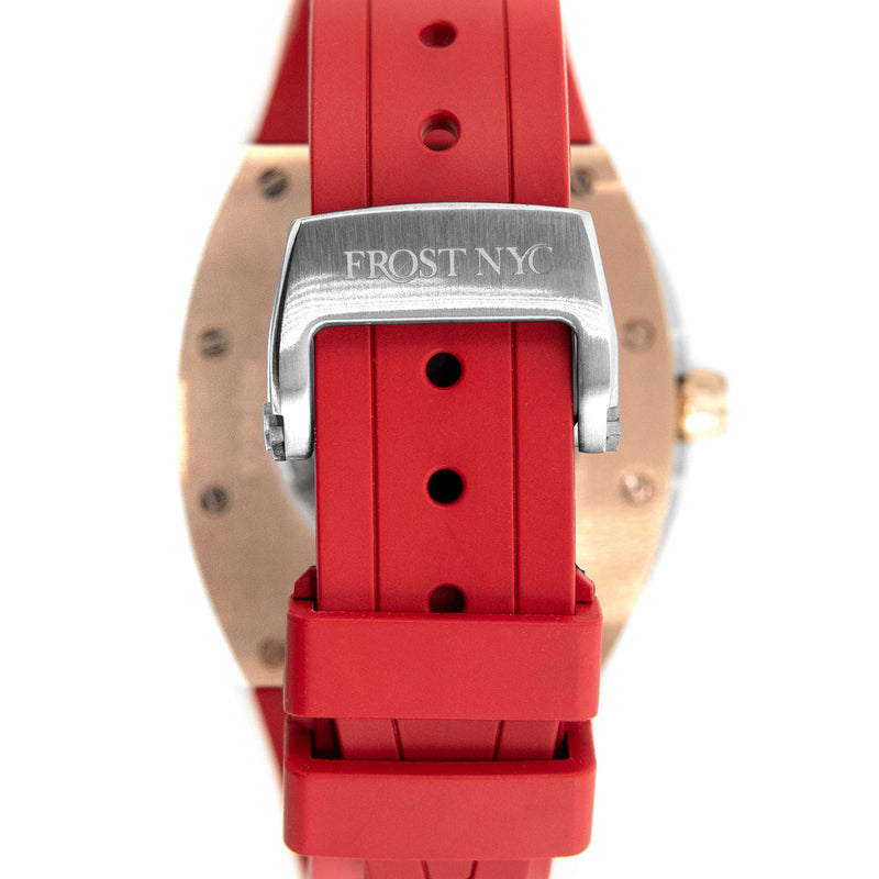 Frost NYC Mens Watch - Automatic Skeleton Rose Sport Watch | FRST-01-RC | Red