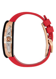 Frost NYC Mens Watch - Automatic Skeleton Carbon Fiber Rose Sport Watch | FRST-01-CFR | Red