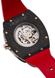 Frost NYC Mens Watch - Automatic Skeleton Carbon Fiber Rose Sport Watch | FRST-01-CFR | Red