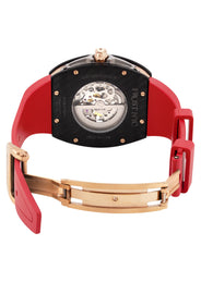 Frost NYC Mens Watch - Automatic Skeleton Carbon Fiber Rose Sport Watch | FRST-01-CFR | Red