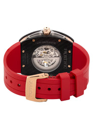Frost NYC Mens Watch - Automatic Skeleton Carbon Fiber Rose Sport Watch | FRST-01-CFR | Red