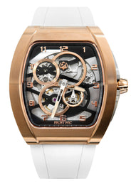 Frost NYC Mens Watch - Automatic Skeleton Rose Sport Watch | FRST-01-RC | White